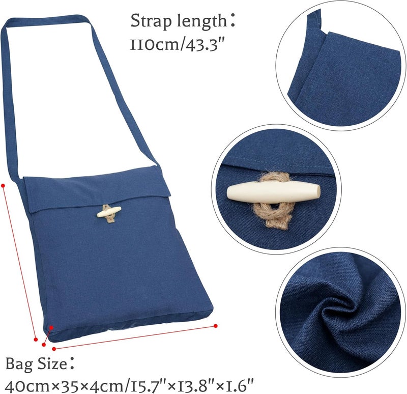 Procos Medieval Canvas Shoulder Bag, Pilgrim Pouch Bag Renaissance Viking Cosplay Accessory - Image 3